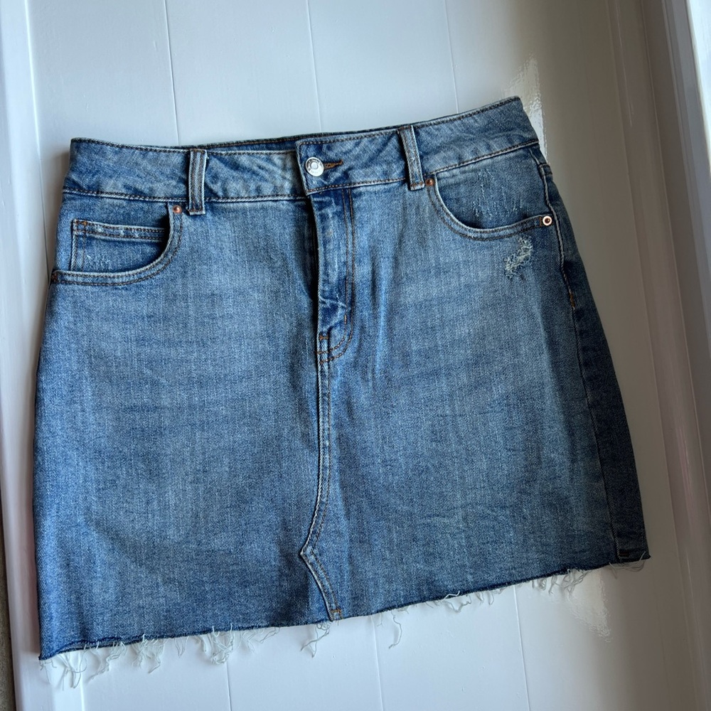 High waisted jean skirt